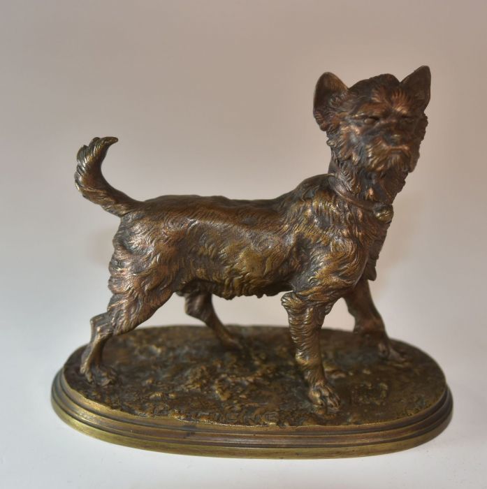 Companion Style Bronze Griffon Dog Medal P. J Mène Xi Xth Time photo furniture