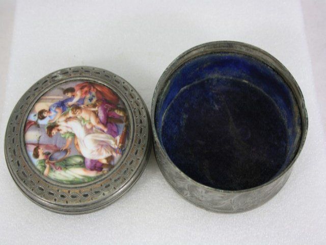 1880 Porcelain Pill Box photo Home Decor