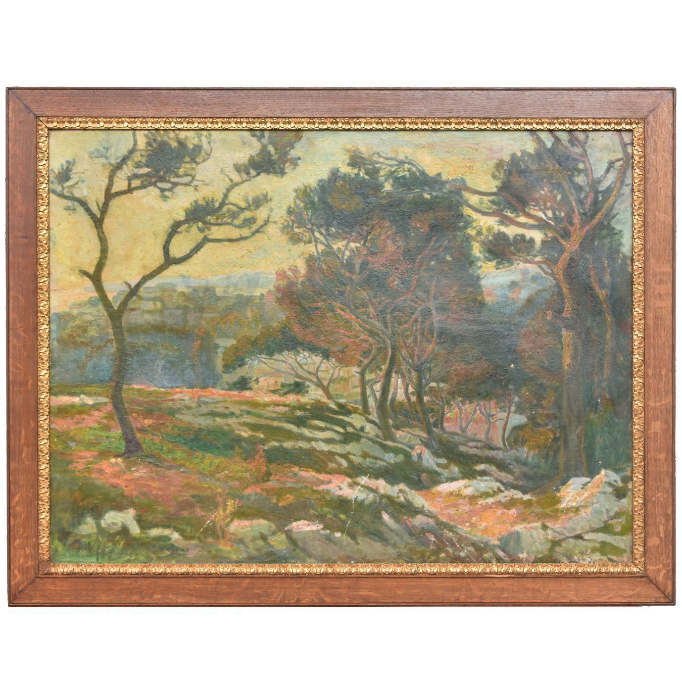 Oil On Canvas Representing Marseilleveyre, First Half Of The 20th Century