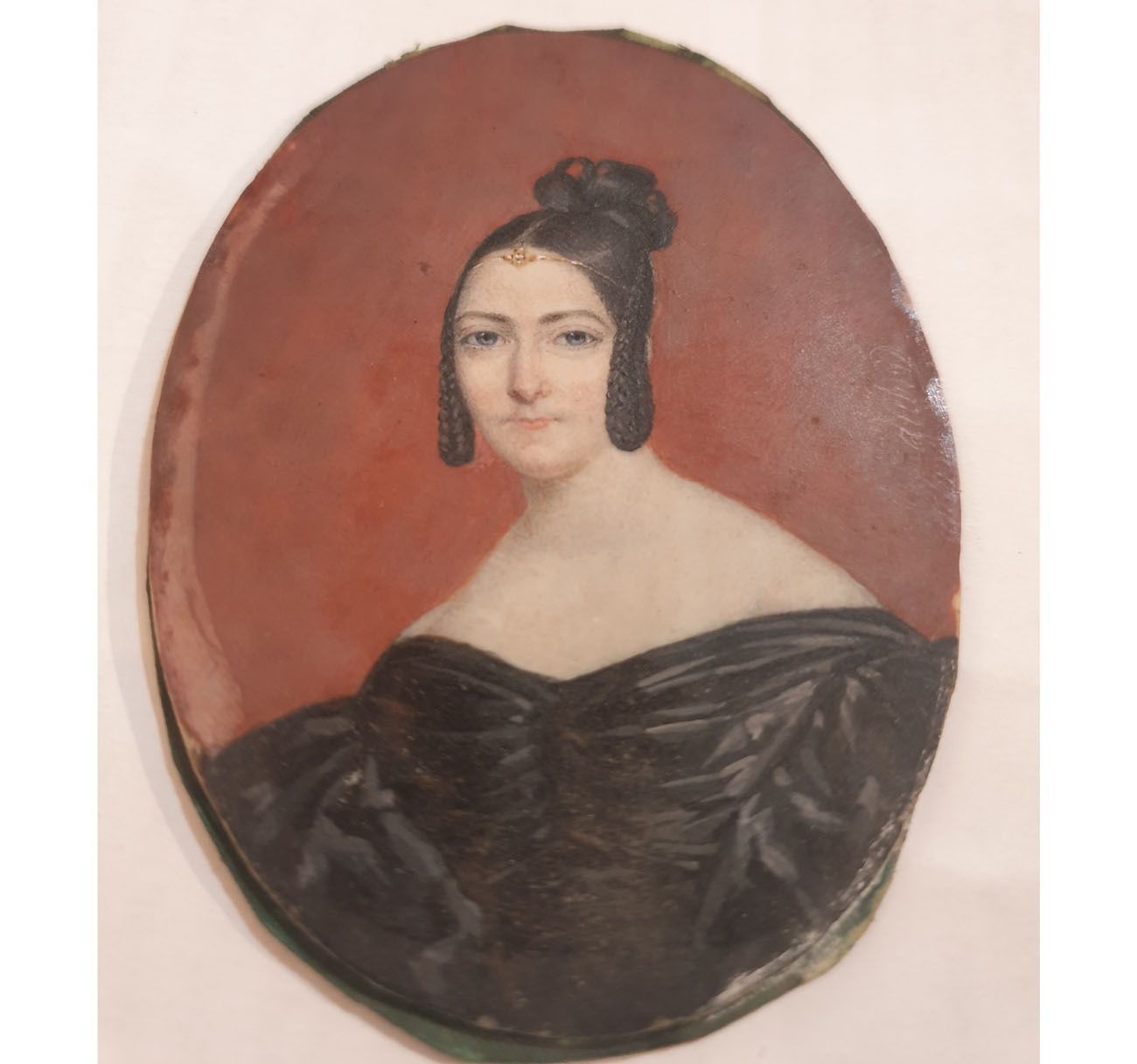 Miniature On Ivory By Louis François Aubry Portrait Of Woman In Black With Diadem photo furniture