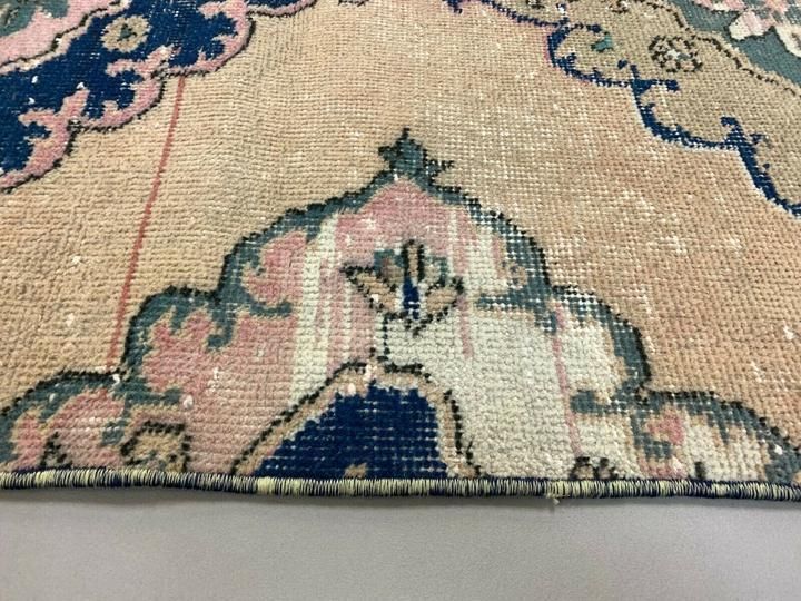 Distressed Turkish Runner 370x86 Cm Wool Vintage Tribal Rug photo vinterior