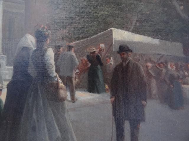 Painting Xi Xth Church Saint Sernin Toulouse Dated 1892 photo for sale