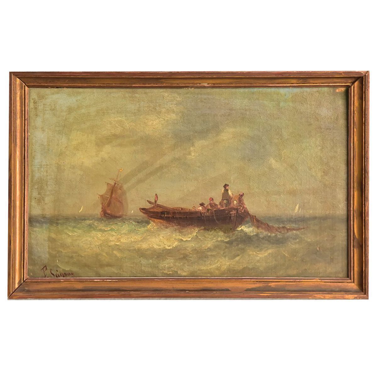 Xi Xth Marine Oil Painting By Paul Seignon