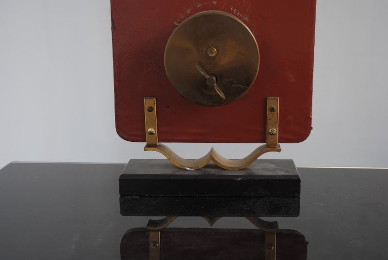 Leather And Gilt Bronze Clock, 1940 photo 715.0