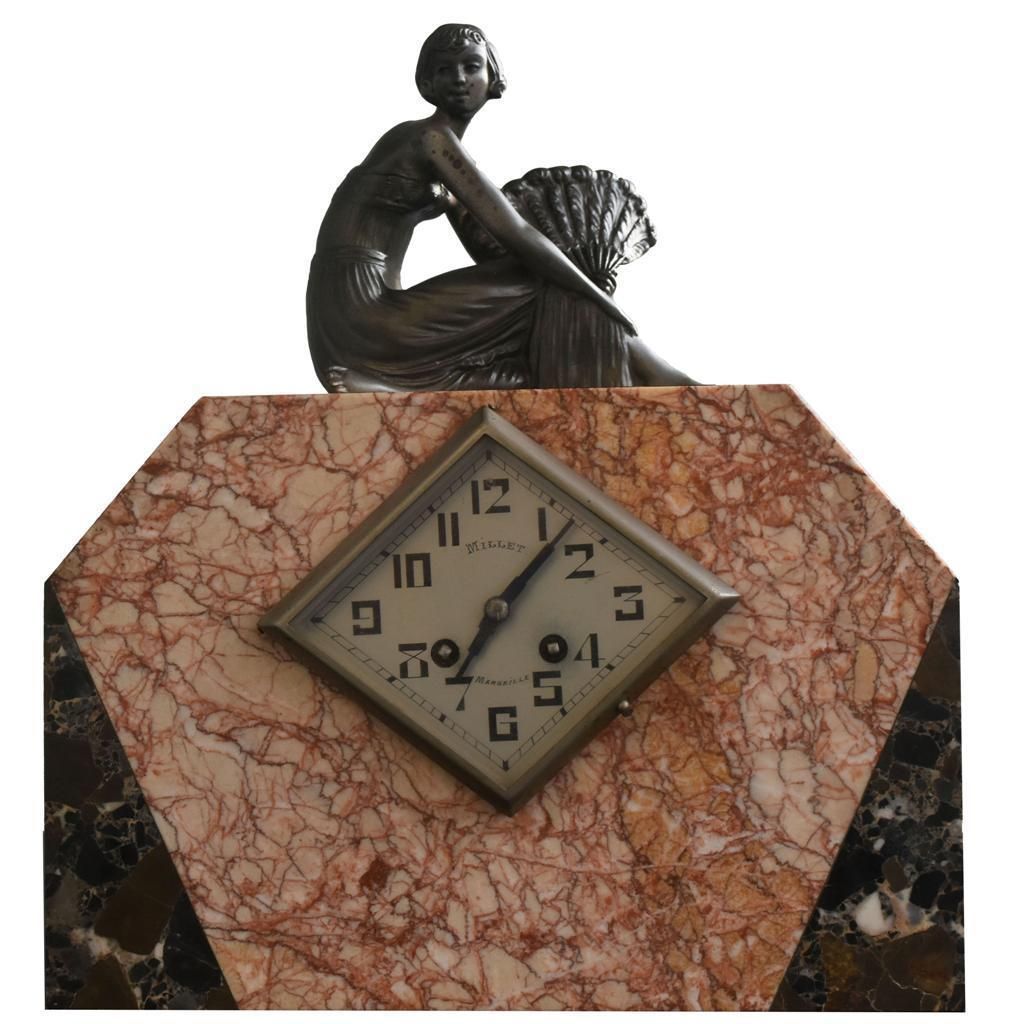 Art Deco 1930 Pendulum Regulates And Marble Brand Millet