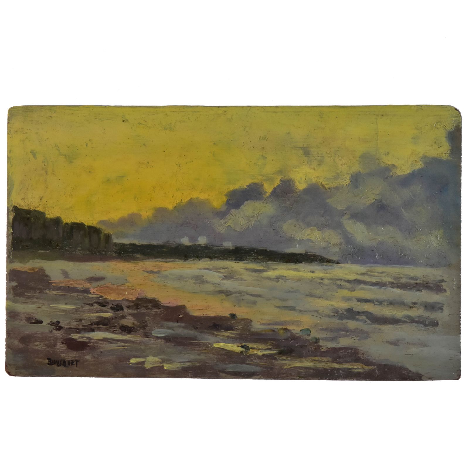 Seaside At Dusk "French School By Charles Bousquet