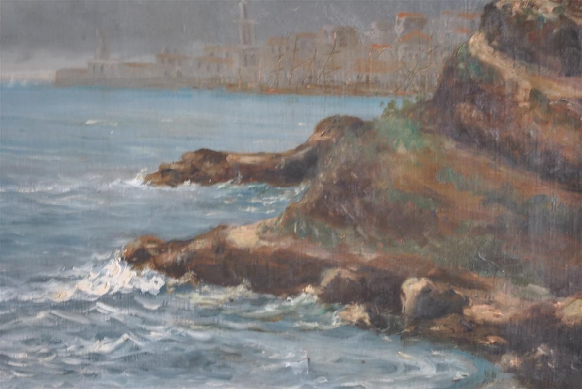 Genoese Tower In Saint Florent In Oil On Canvas Signed Jeanne Dubois photo vinterior