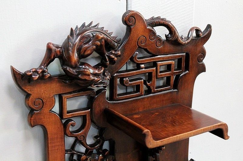 Music Cabinet In Tinted Beech, Asian Spirit, Attributed To G. Viardot , 1900 photo Furniture