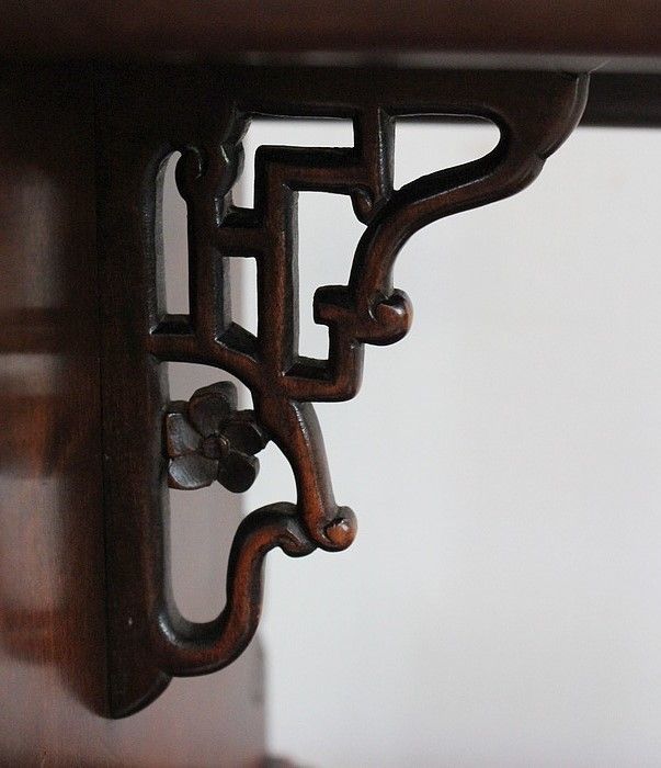 photo furniture Music Cabinet In Tinted Beech, Asian Spirit, Attributed To G. Viardot , 1900
