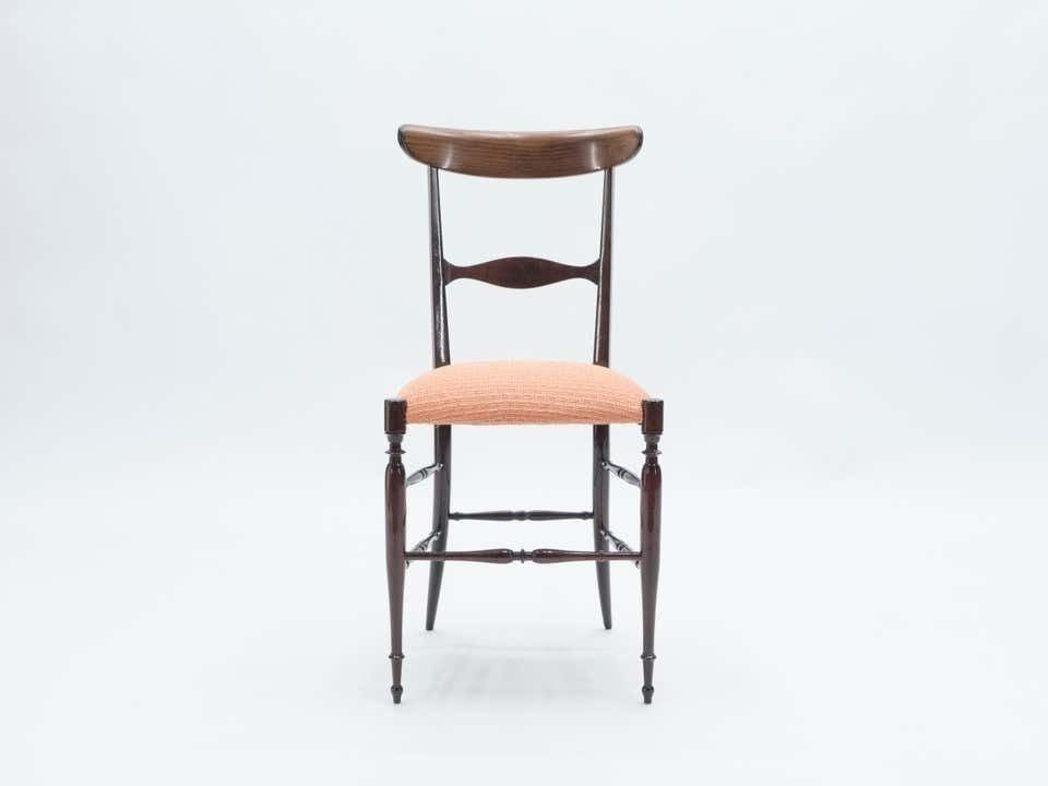 7905.135 Ensemble rare de six chaises Campanino Chiavari en noyer par Fratelli Levaggi, 1950 photo