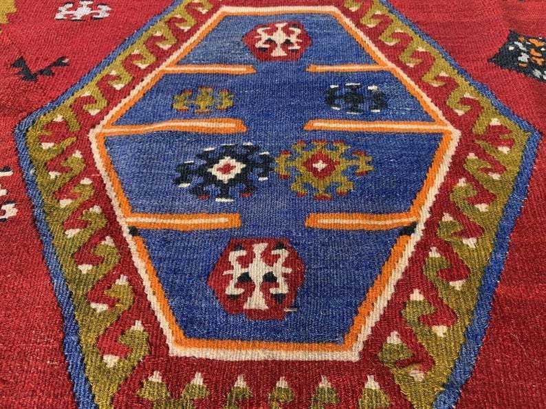 Antique Turkish Sarkisla Kilim Rug 372x140 Cm photo vinterior
