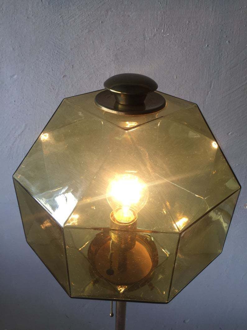 Top Quality Bergbroms Fantastic Floor Lamp   Glass Lampshade And Brass Body   1960s Sweden photo 1246.2