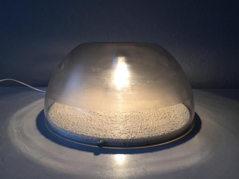 Harvey Guzzini Semi Transparent Plastic Italian Table Lamp   60s Made In Italy photo furniture