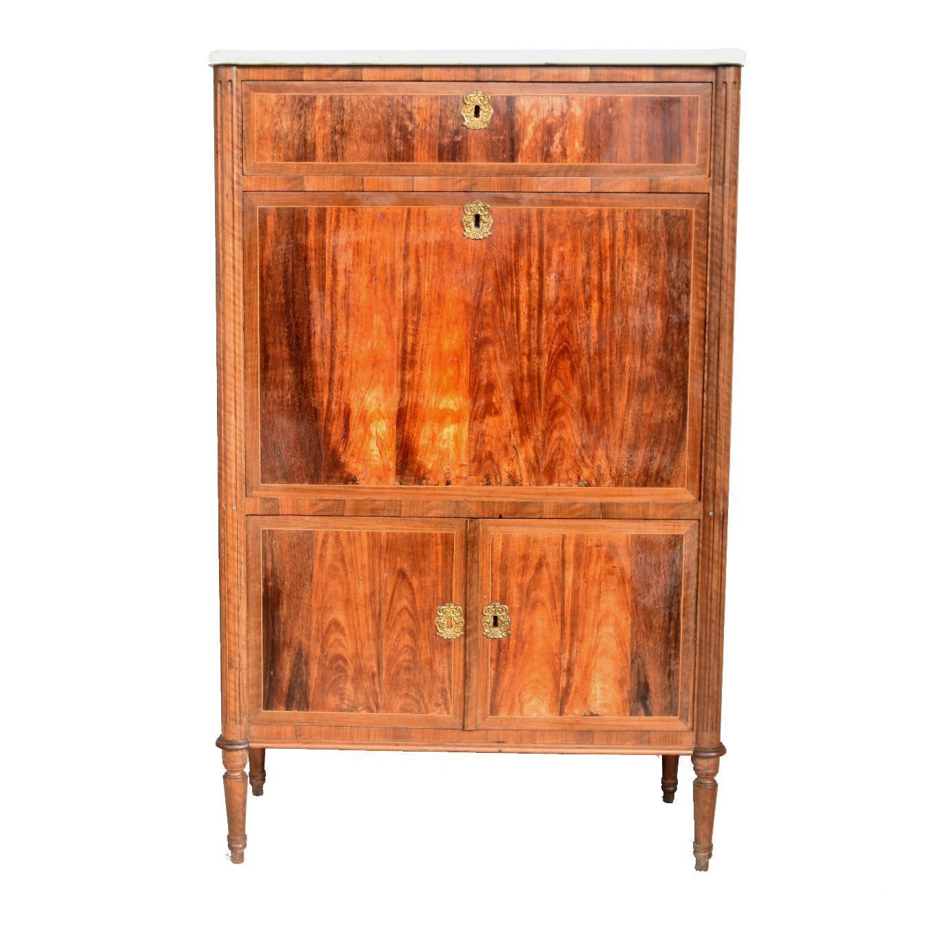 Secretary With 18th Century Mahogany Doors