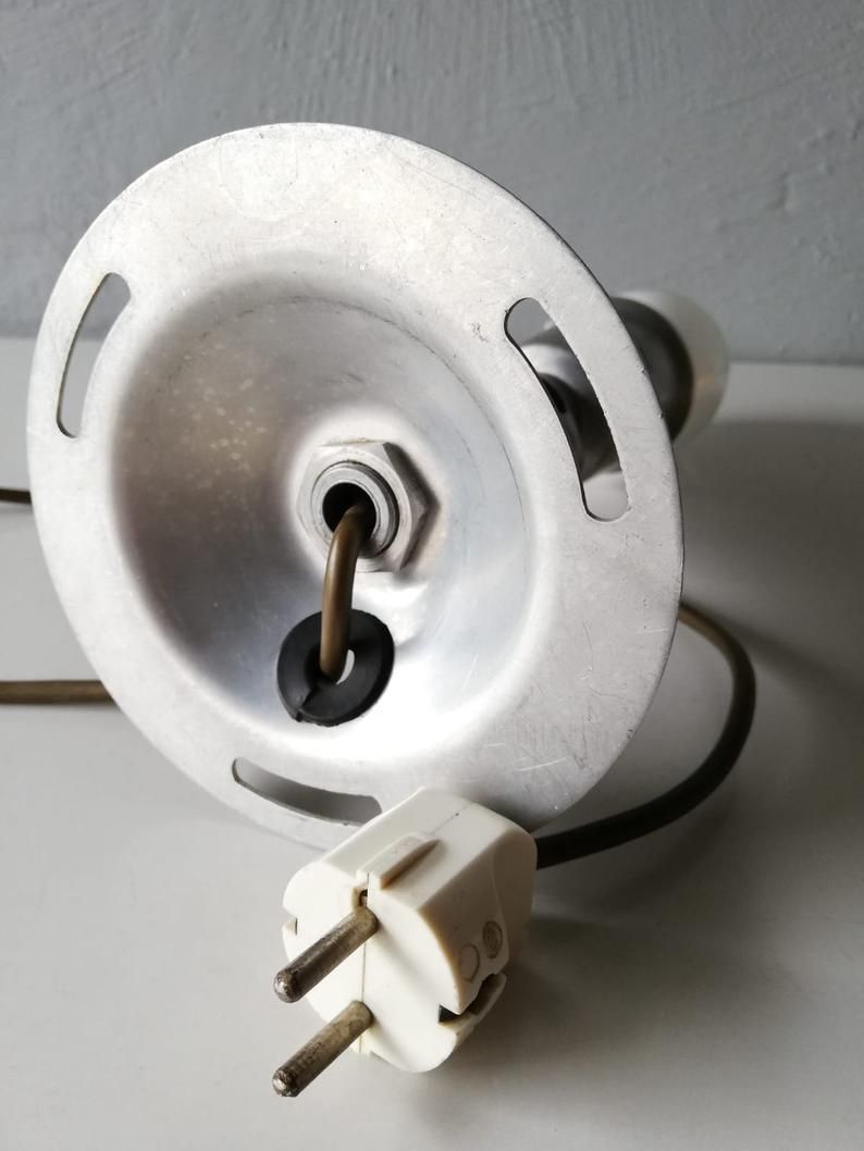 Very Rare Chrome Philips Table Lamp   Adjustable Head   Available To Hang On Wall   Industrial Desk Light   60s Germany photo vinterior