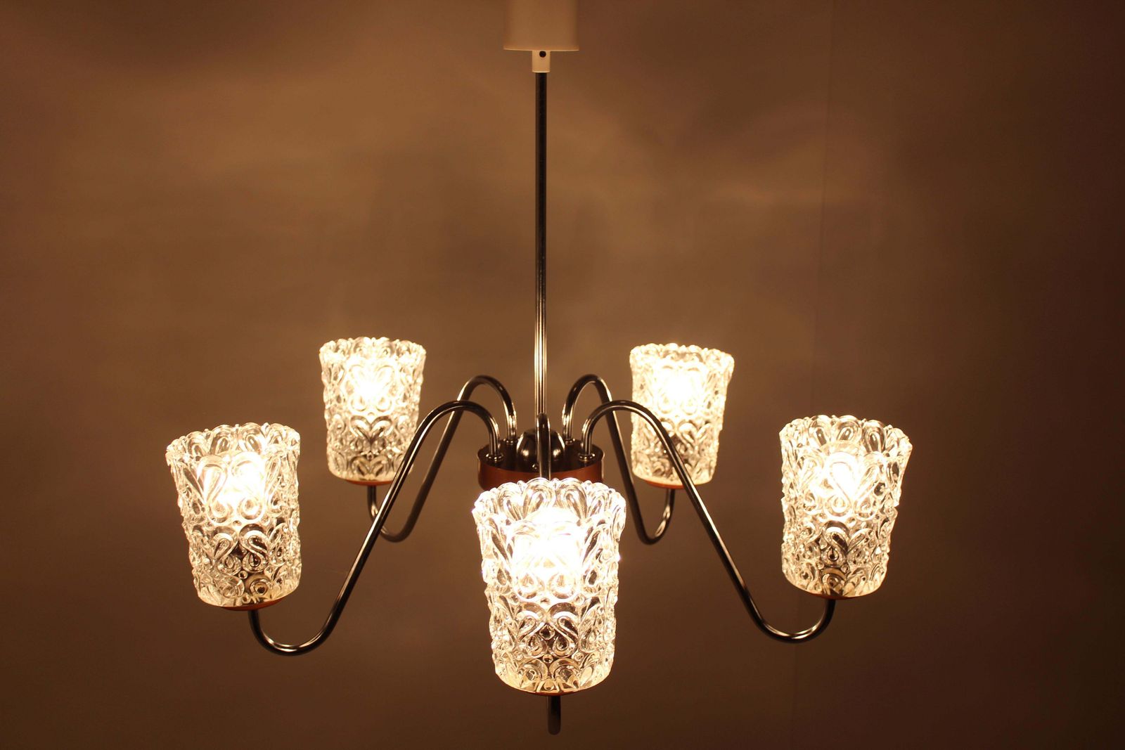 Mid Century Chandelier Lidokov, 1970s photo Lighting