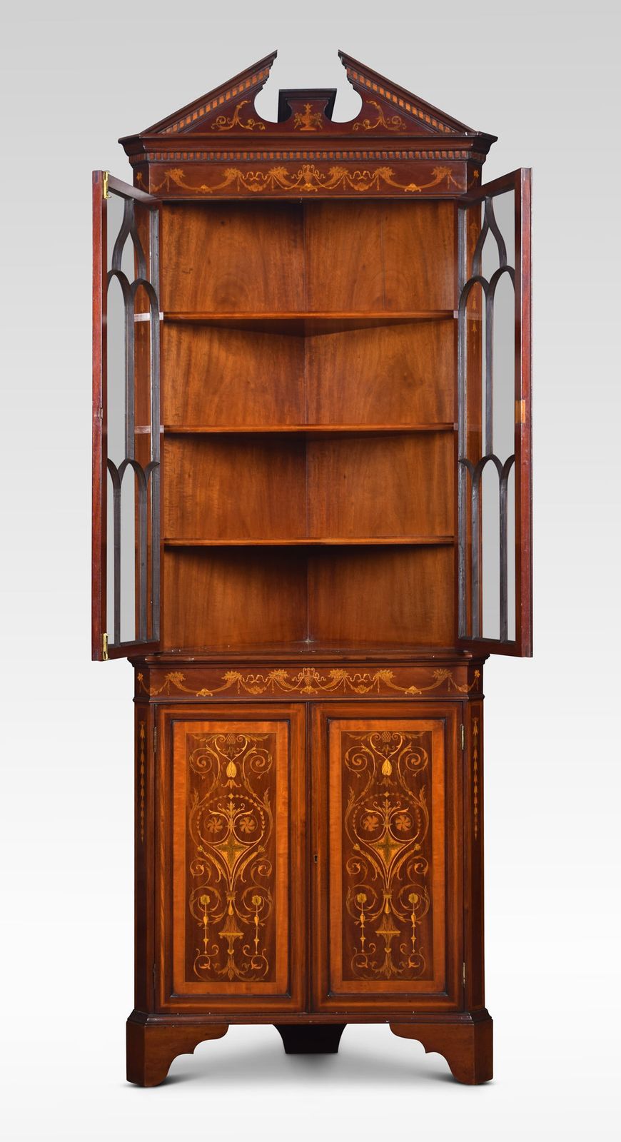 Mahogany Inlaid Corner Cabinet photo furniture