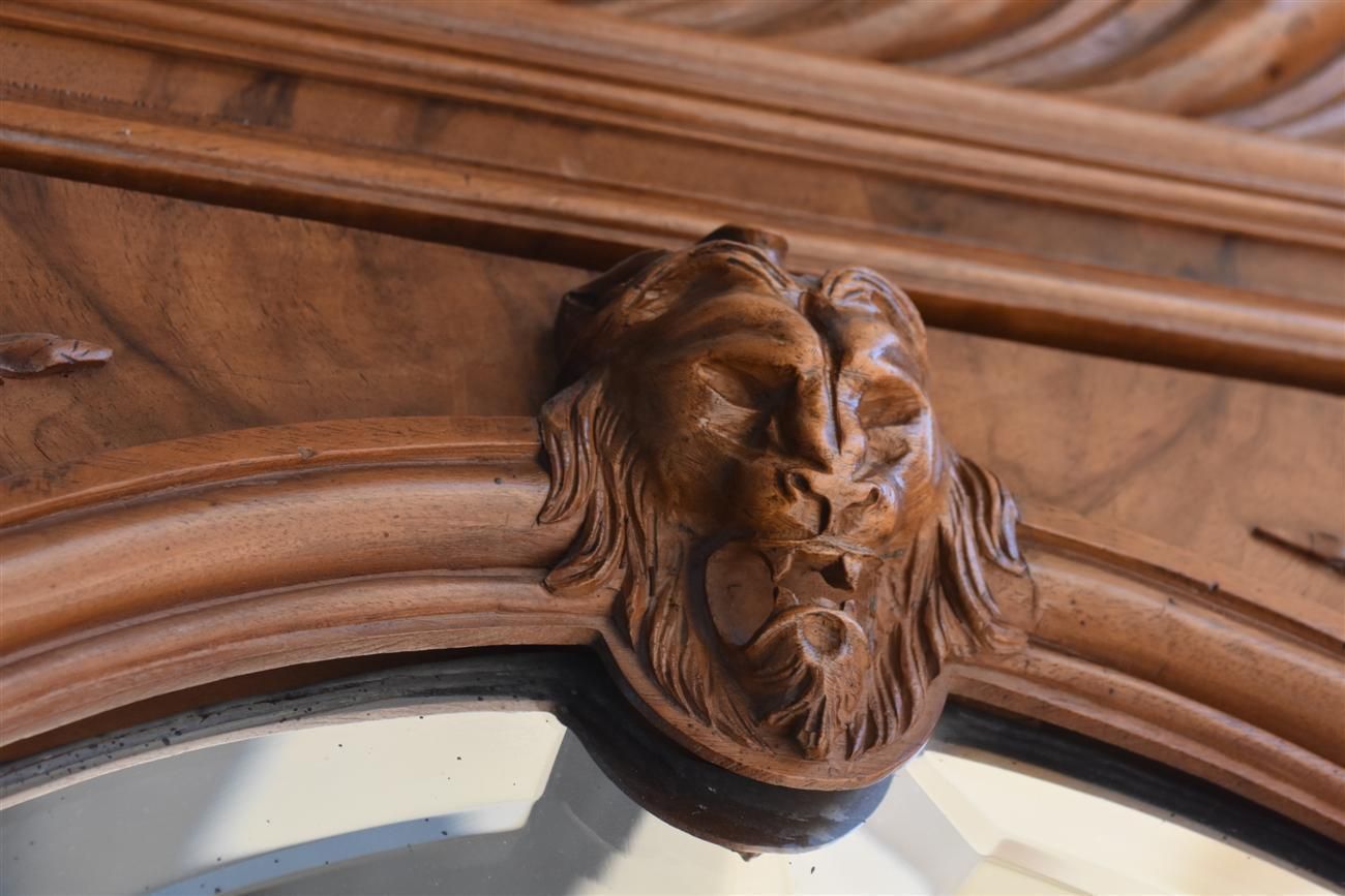Walnut Wardrobe Renaissance Style French Work, Late 19th Century photo for sale