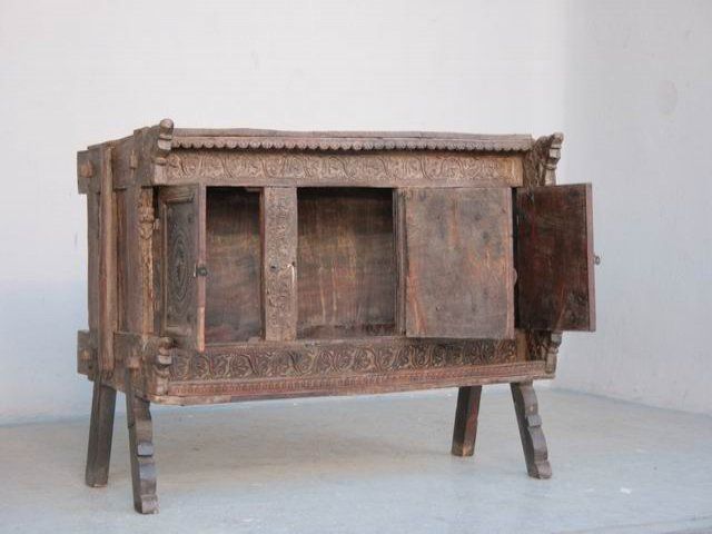 Carved Wooden Chest Of Old Elements photo buy