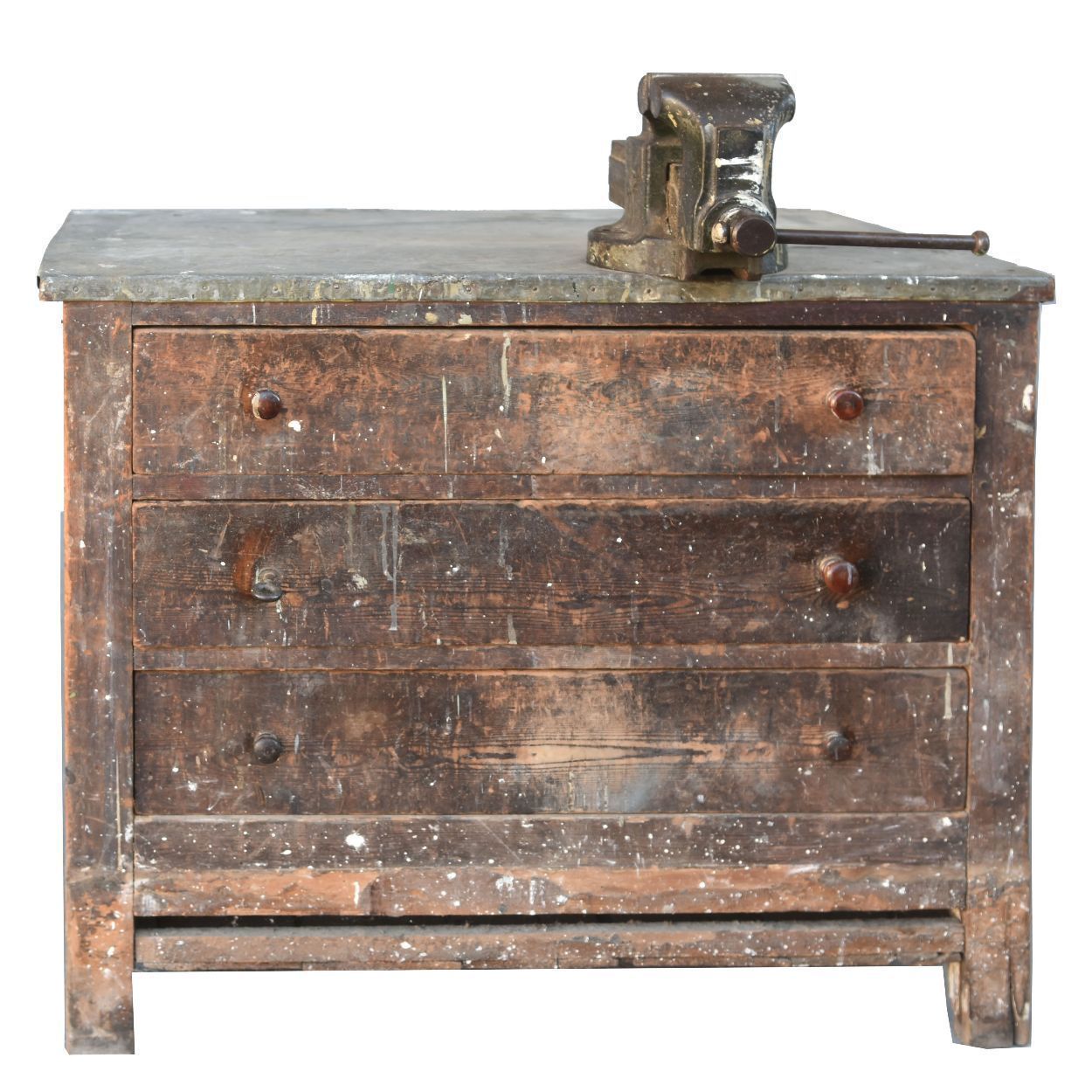 Rustic Established Chest Of Drawers With Vice Early 19th Century
