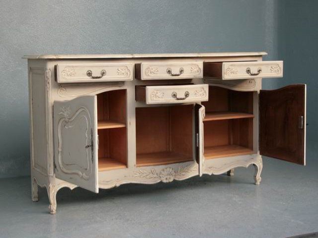 Sideboard Louis XV Style Putty Lacquered photo Furniture
