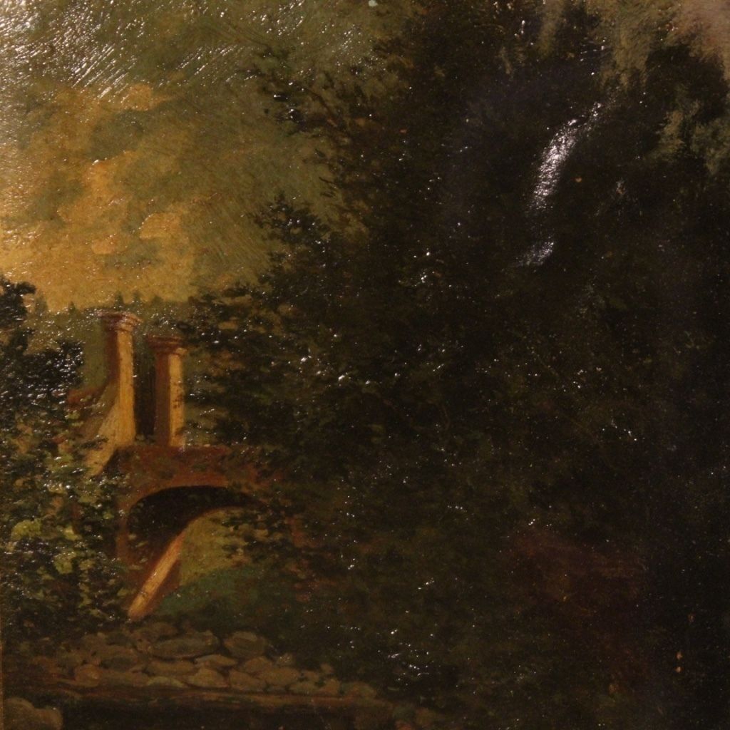 Italian Landscape Painting Oil On Cardboard From 20th Century photo for sale