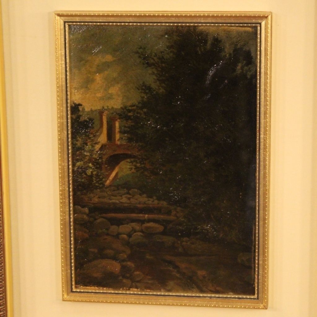 Italian Landscape Painting Oil On Cardboard From 20th Century photo buy