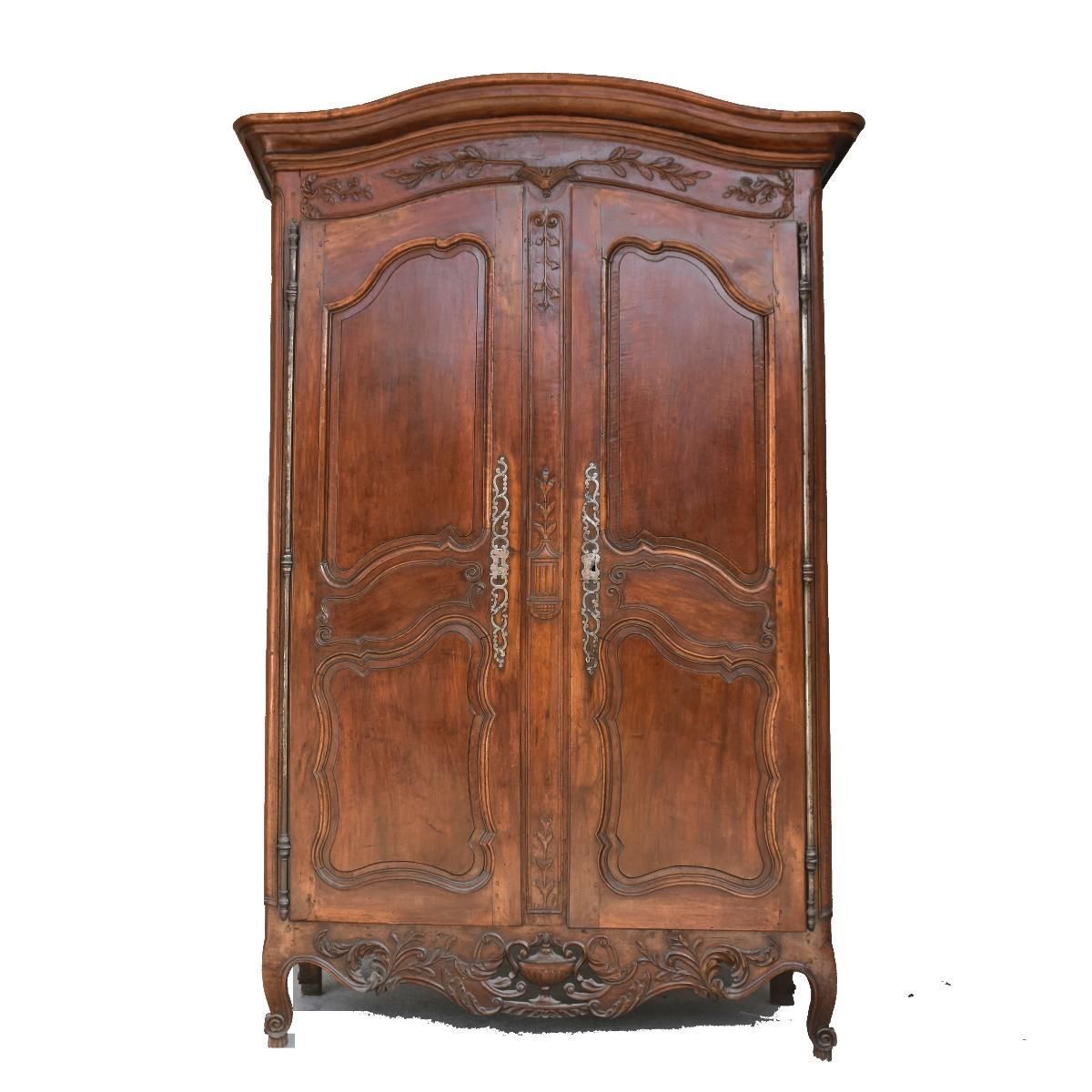 Wardrobe Nimoise Louis XV 18th Century Walnut To Restore