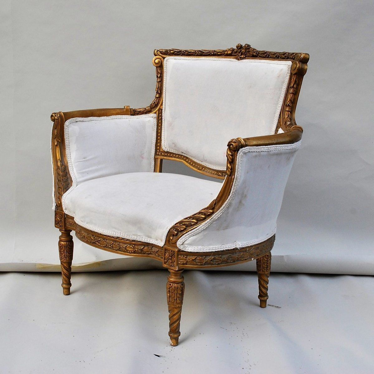 Furniture Marquise In Guilt Wood, Louis XVI Style, 20th Century photo