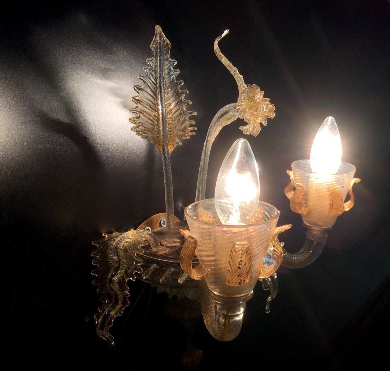 Vintage Murano Glass Wall Lights, Set Of 2 photo vinterior