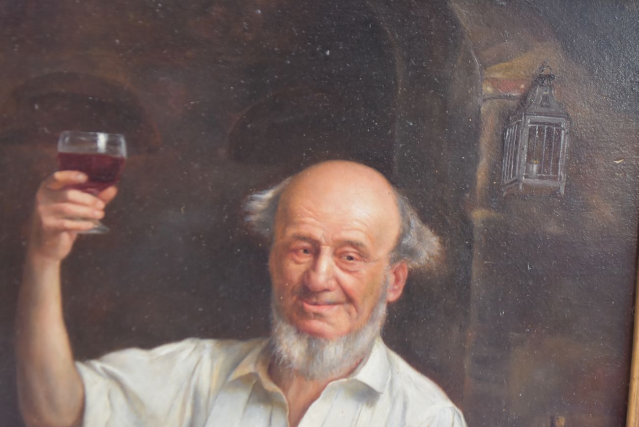 Portrait Of A Nineteenth Century French School Man In A Beautiful Openwork Frame In Gilded Wood. photo furniture