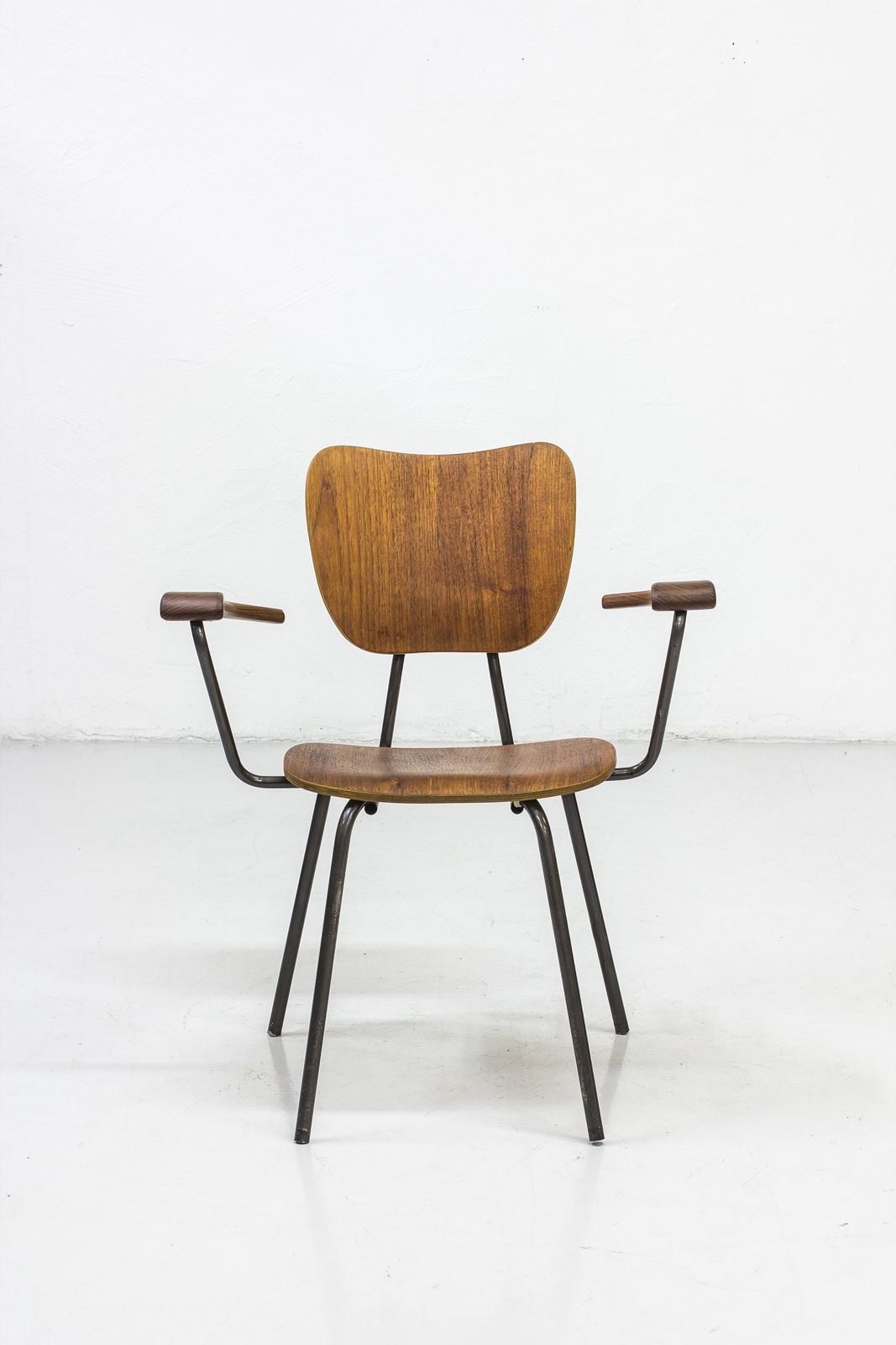 Swedish Tubular Steel And Teak Armchair photo furniture