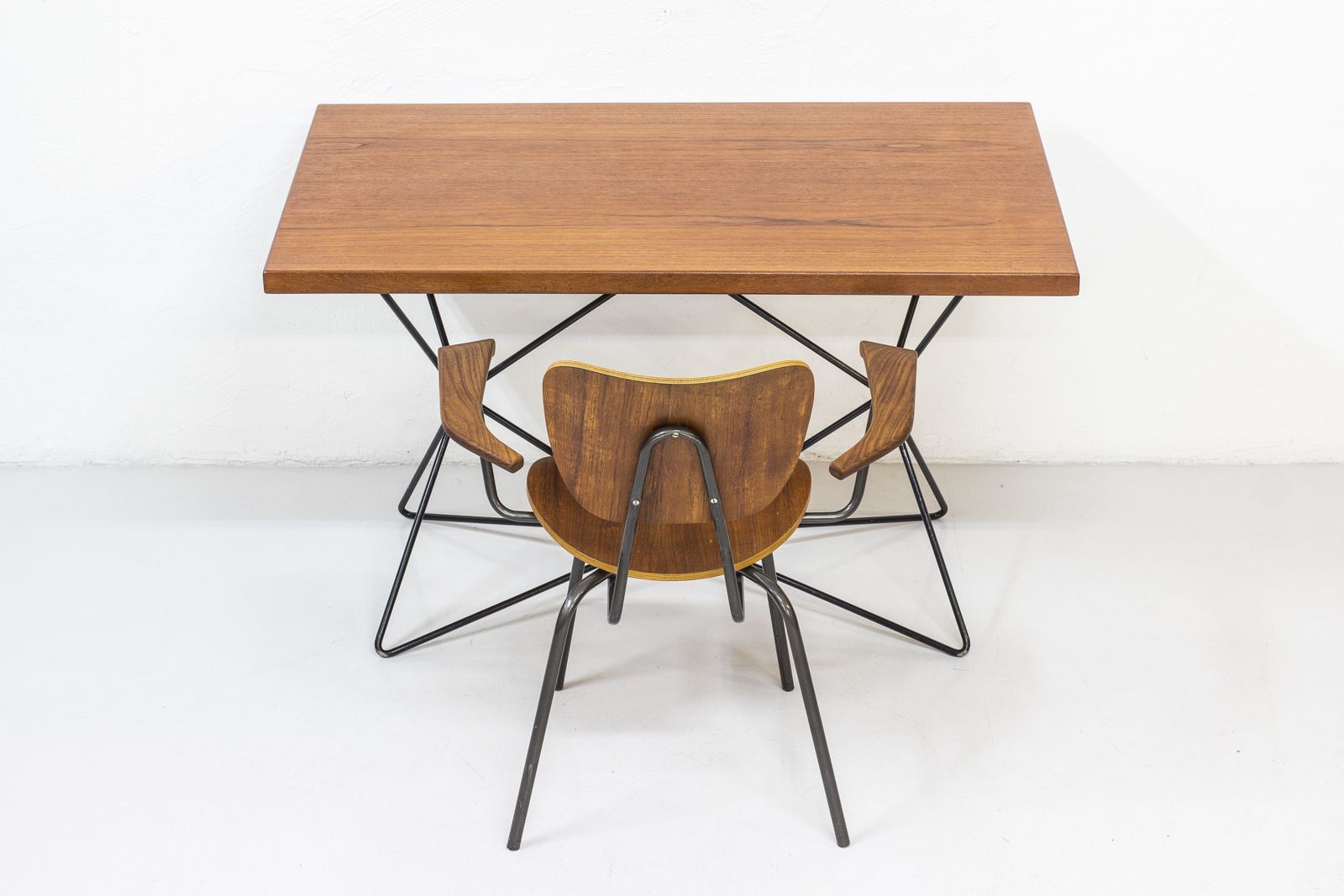 Swedish Tubular Steel And Teak Armchair photo vintage