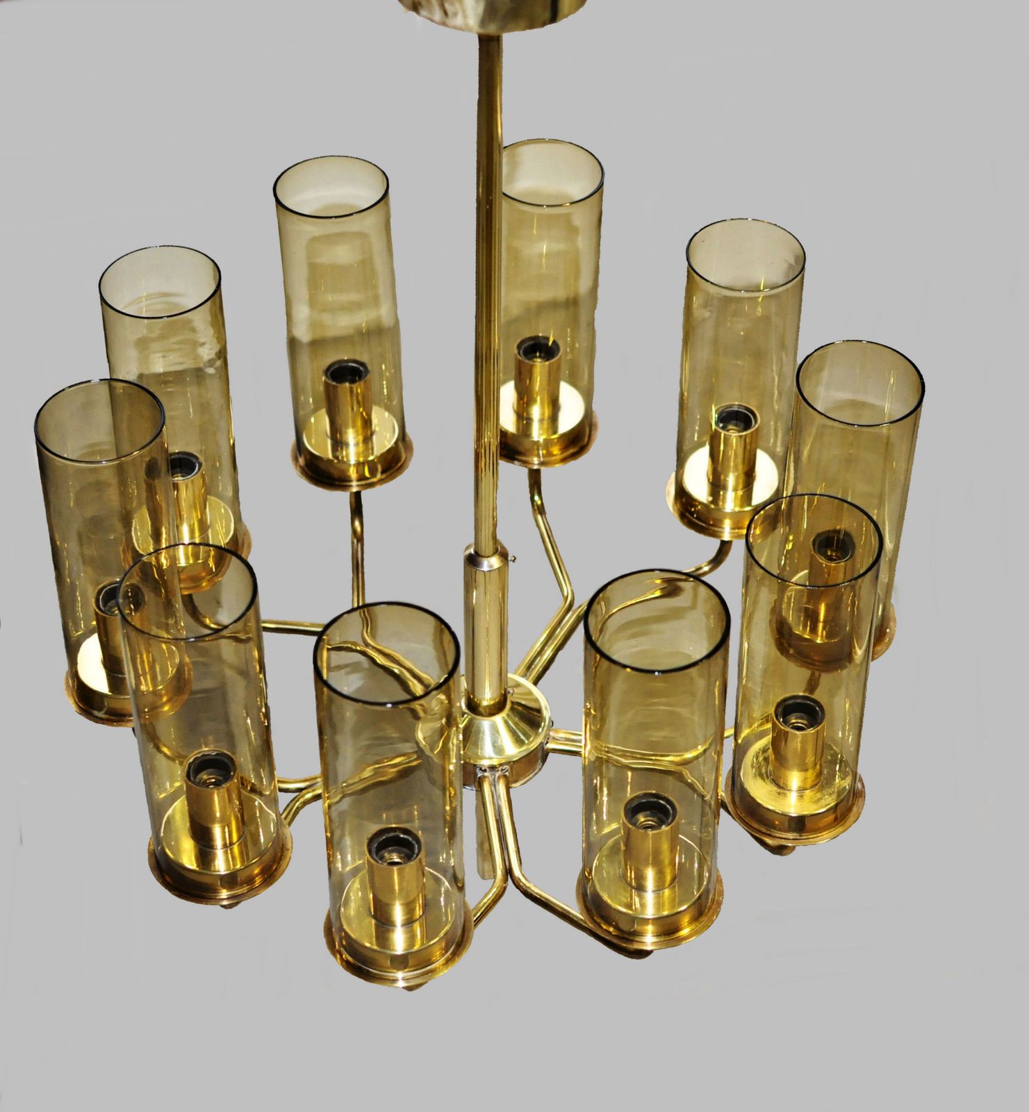 Set Of Two T10 Hans Agne Jakobsson Chandeliers In Brass By Ab Markaryd photo furniture