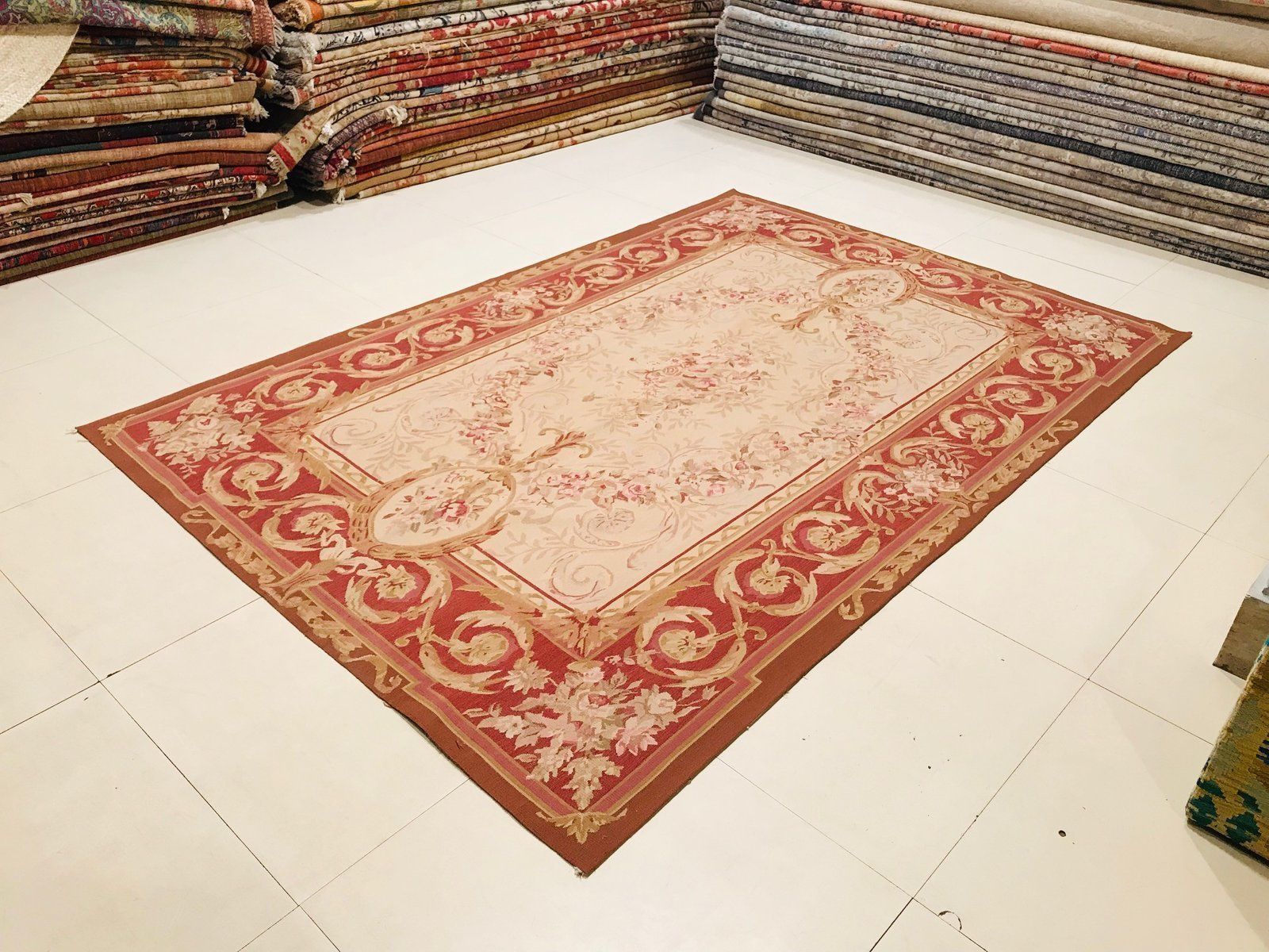 Textiles Red Hand Knotted Rug, 1972 photo