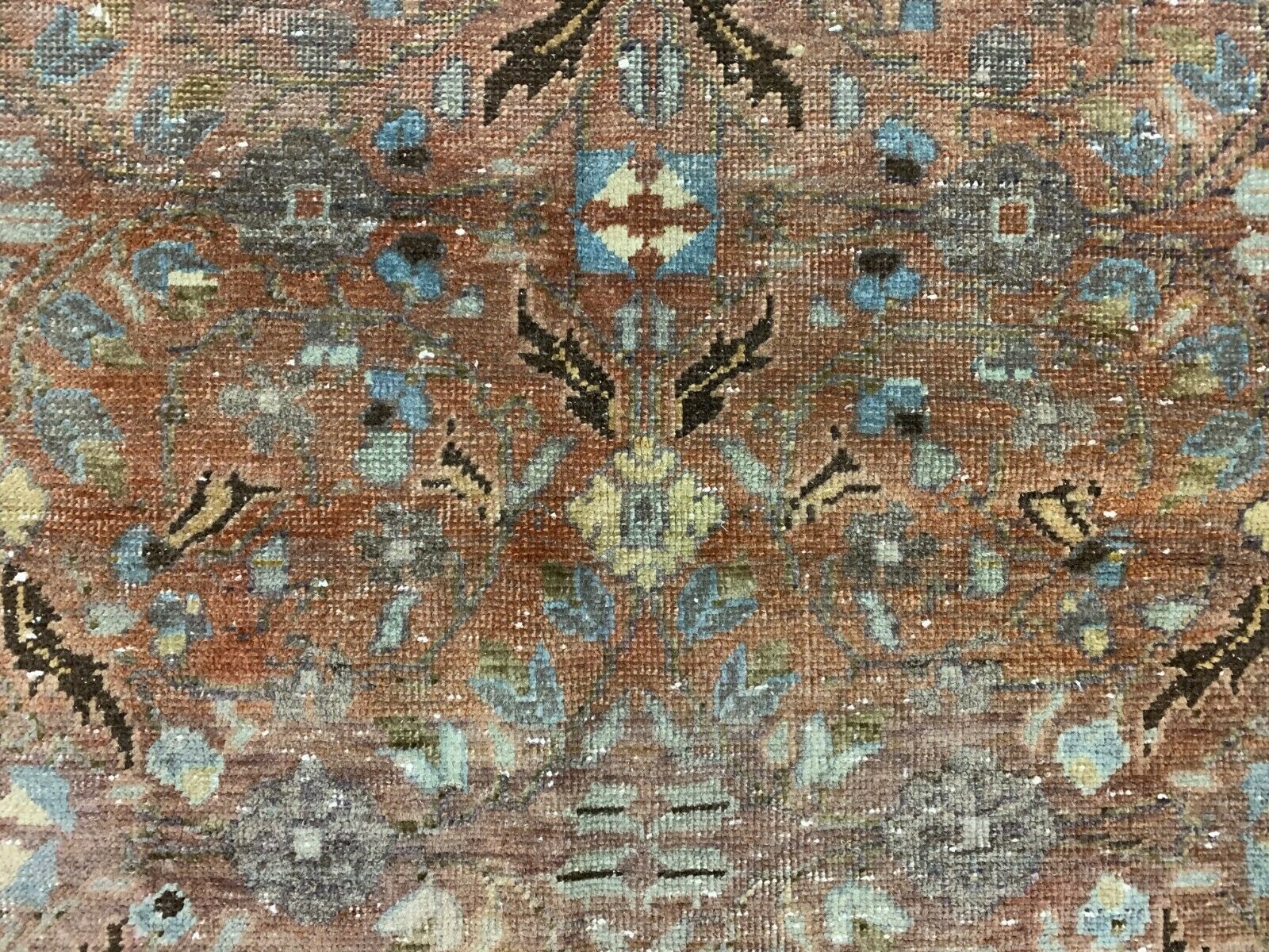 Distressed Turkish Rug 215x140 Cm Wool Vintage Shabby Tribal Brown, Red, Beige photo vintage