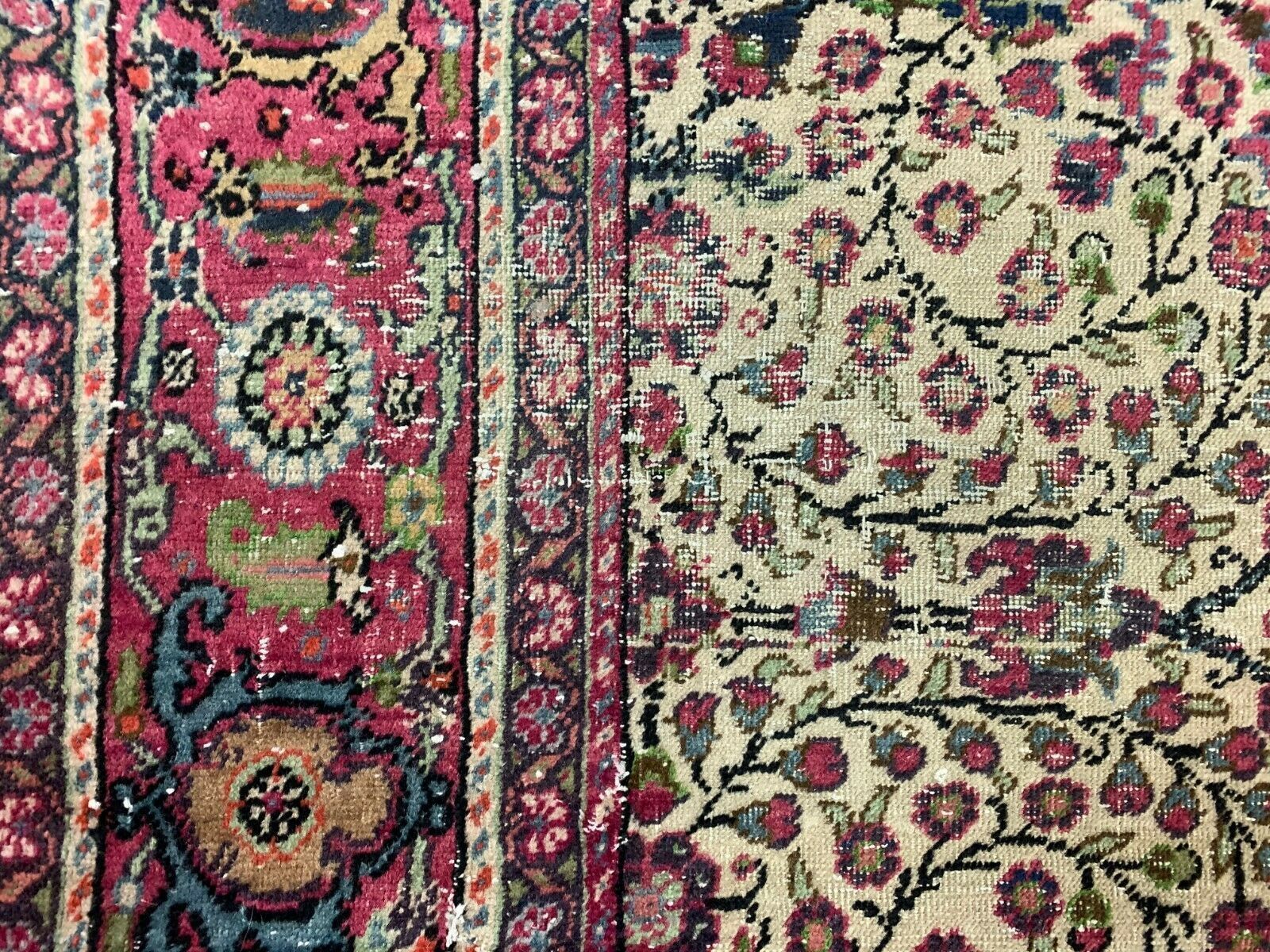 Distressed Turkish Rug 215x152 Cm Wool Vintage Shabby Chic Tribal Red, Beige photo buy