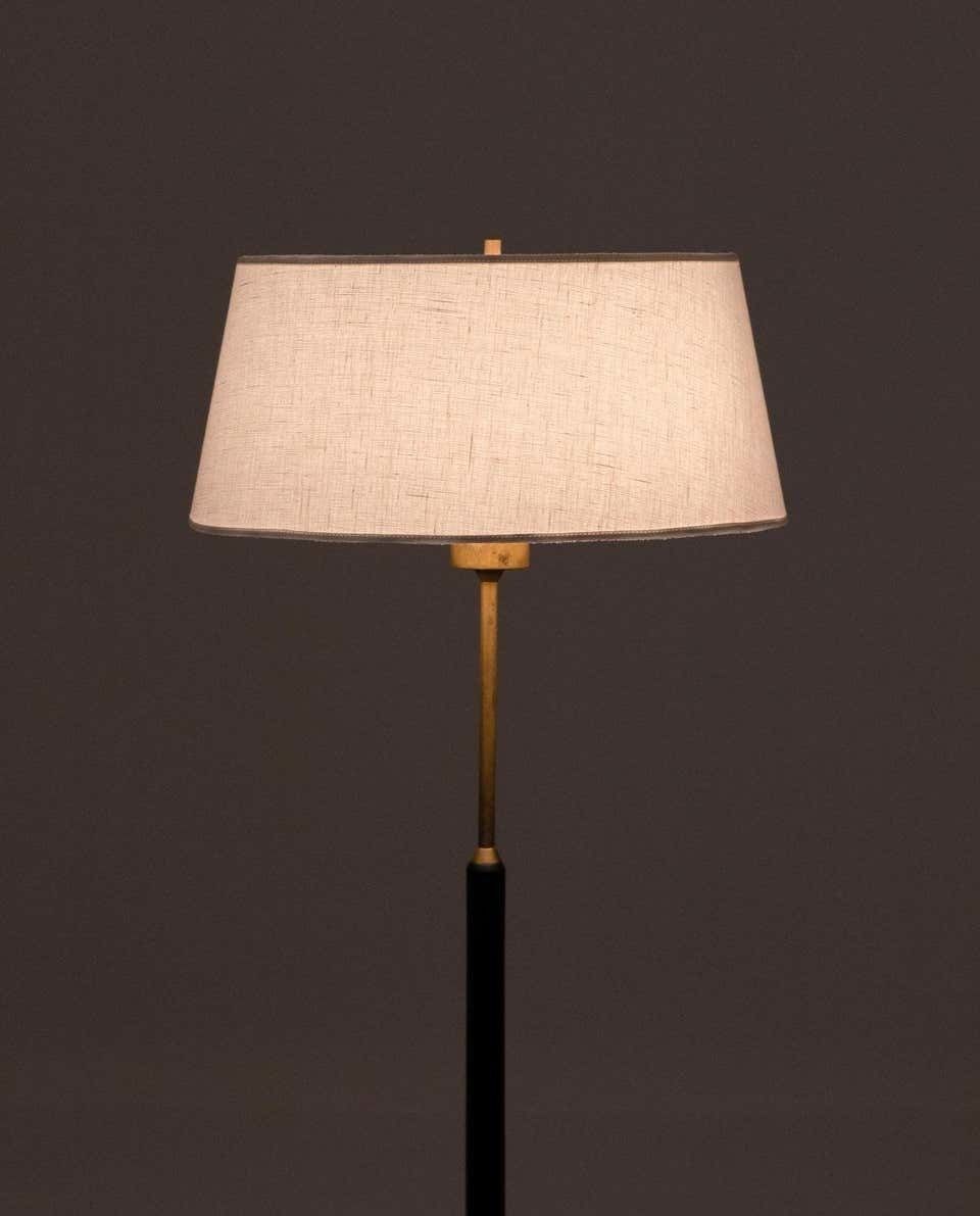 Scandinavian Midcentury Floor Lamps In Brass And Wood By Bergboms, Sweden photo Lighting