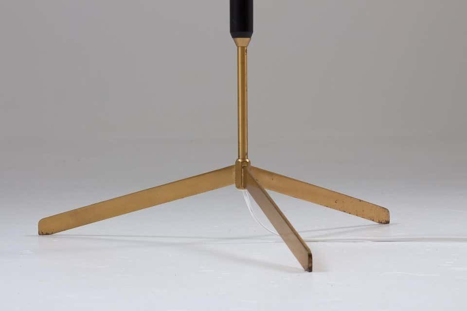 photo for sale Scandinavian Midcentury Floor Lamps In Brass And Wood By Bergboms, Sweden