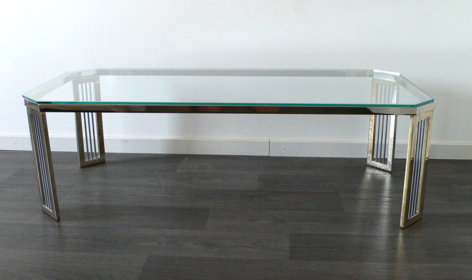 Mid Century Design Hollywood Regency Salontafel Van Messing En Glas, Jaren 1980 photo buy