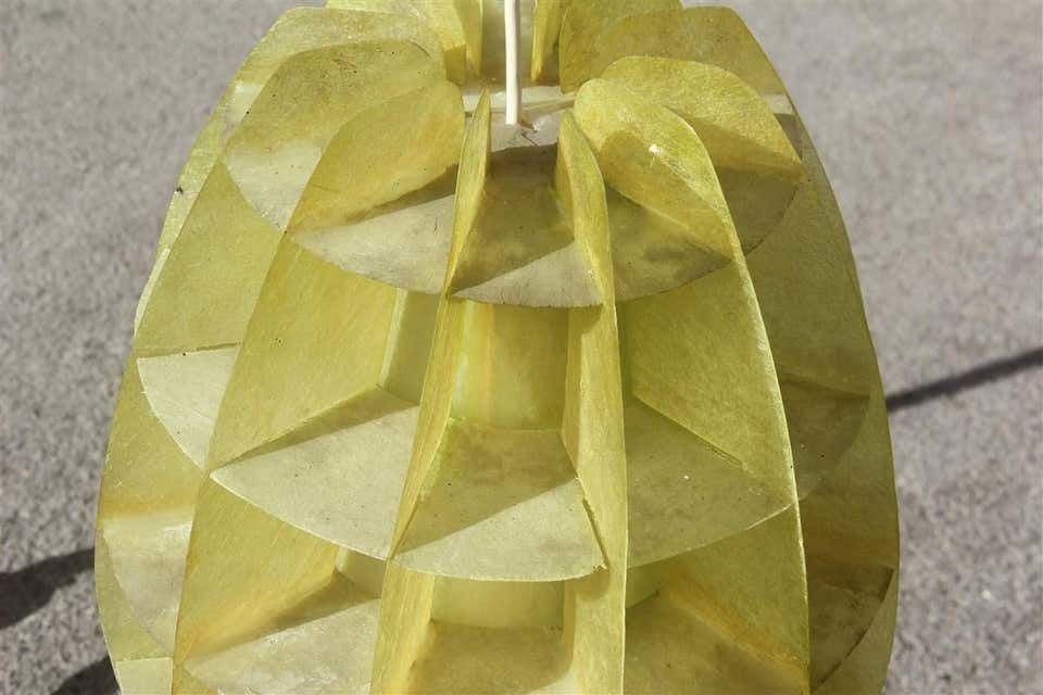 French Chandelier Oval 1960s In Green Resin Like A Maze Verner Panton Style photo 1890.0