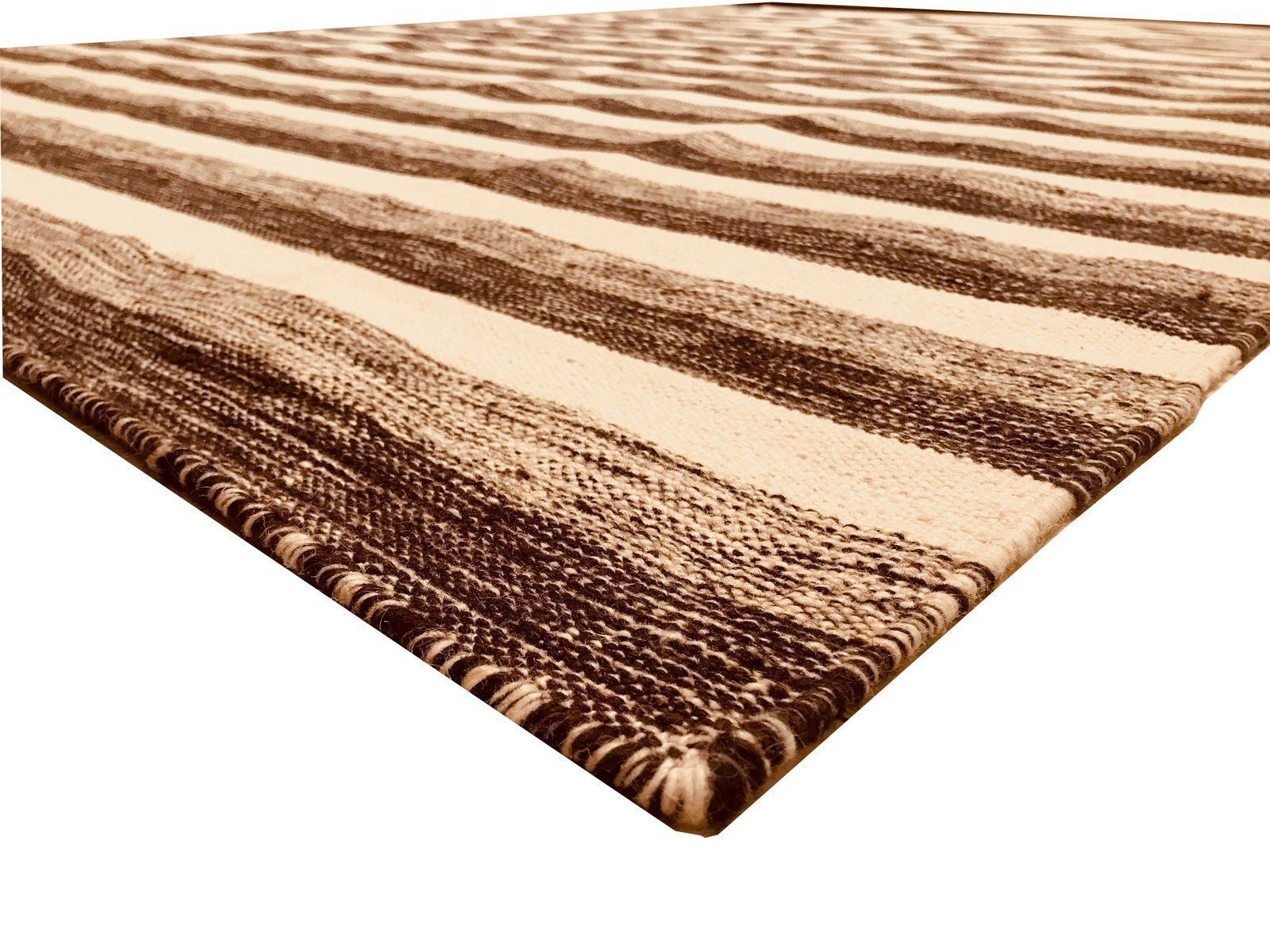 Handwoven Cotton And Wool Black And Beige Kilim Carpet, 1970s photo furniture
