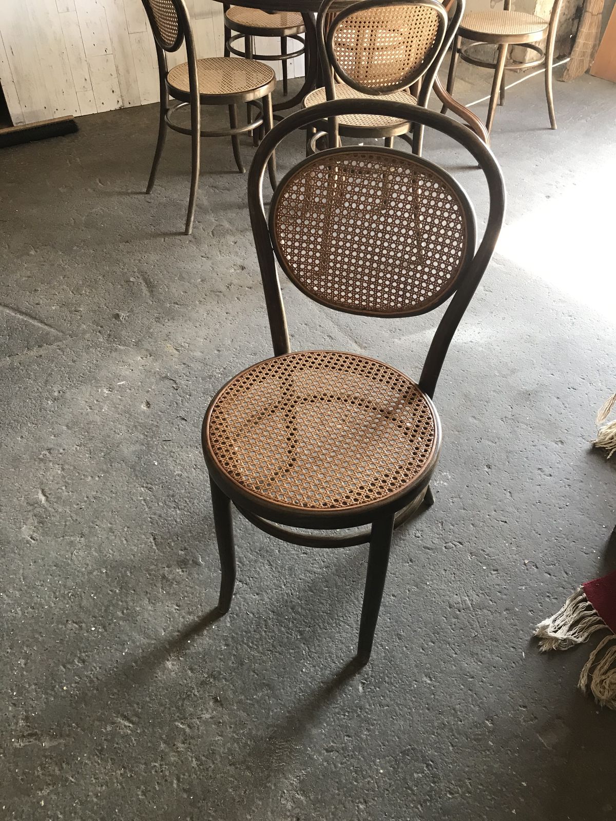 2405.0 Oval Dining Table And 6 Chairs In Wood Cane, Germany, 1970s photo