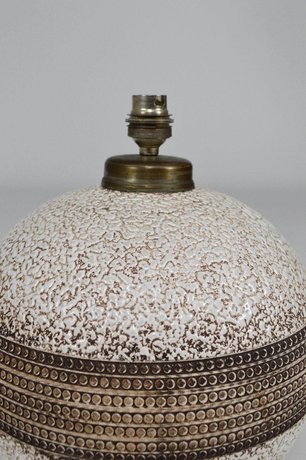 Art Deco Ceramic Table Lamp In The Style Of Jean Besnard, France, Circa 1930 photo vinterior