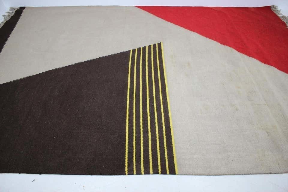 Mid-Century Geometrisch Avant-garde Kilimkleed In De Stijl Van Antonín Kybal, Ca. Jaren 1950 photo for sale
