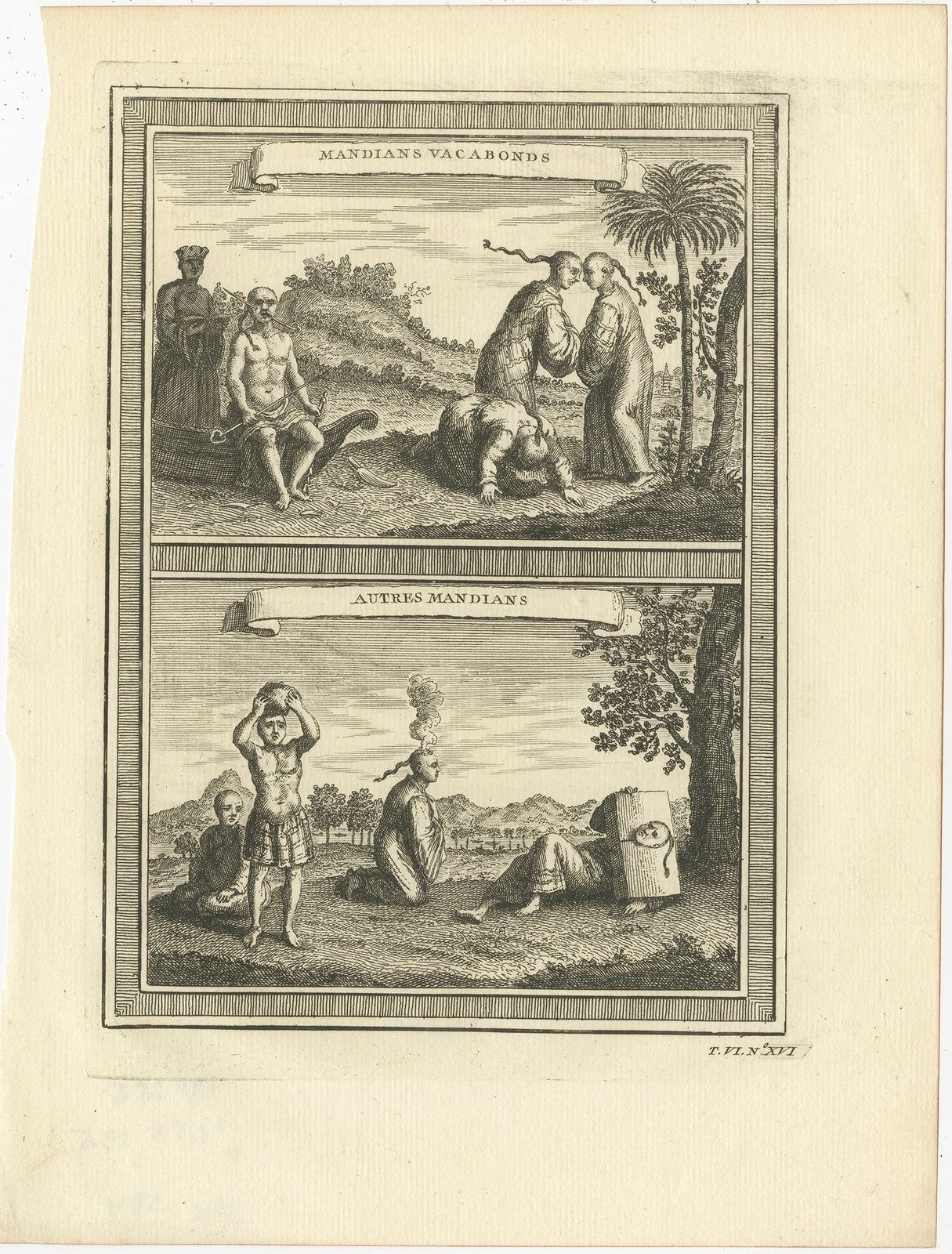 Antique Print Of Chinese Vagabonds By Prévost (1748)