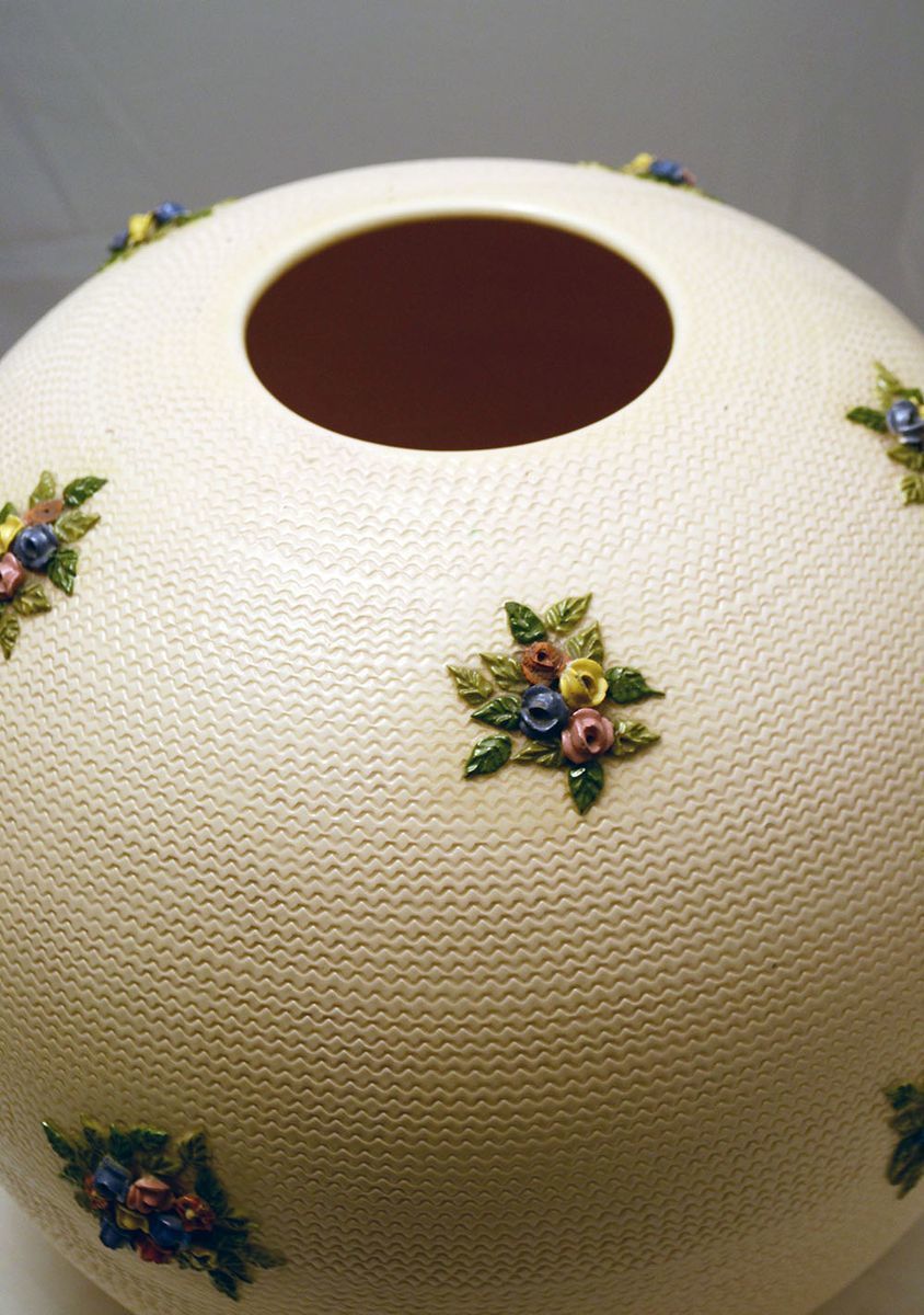 Large Ceramic Vase With Flowers photo for sale