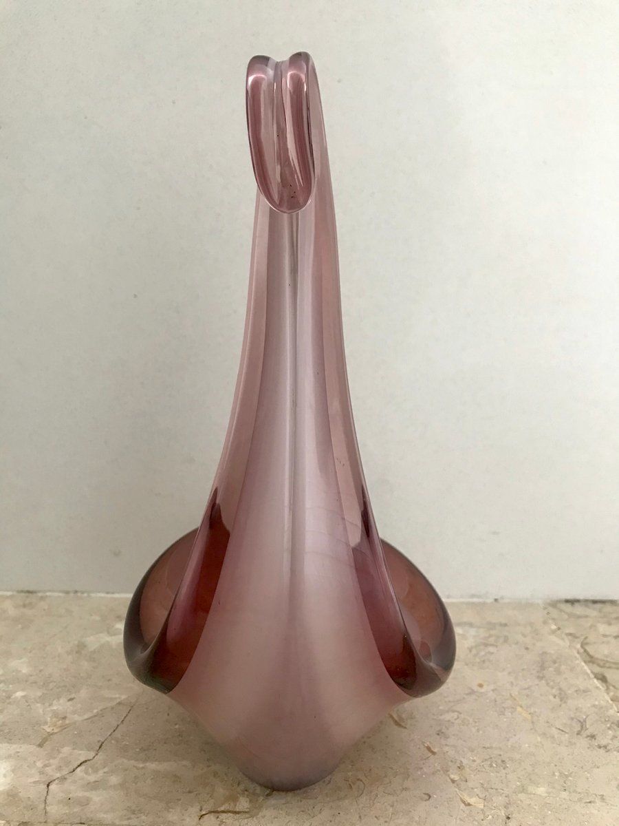 Italian Murano Purple And Violet Swan Art Glass Sculpture, 1960s photo 424.0