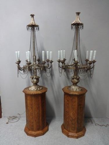 Superb Pair Of Gilt Metal Electrolier Lamps, With Provenance