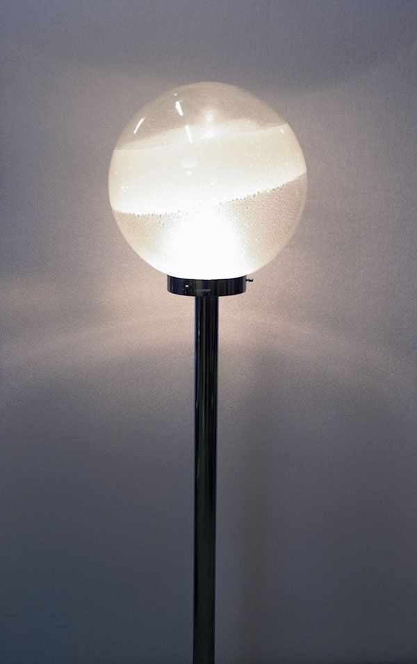 Italian Space Age Metal And Murano Glass Floor Lamp From Mazzega, 1970s photo buy